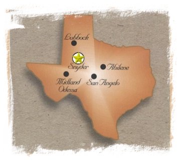 map of texas showing location of Snyder
