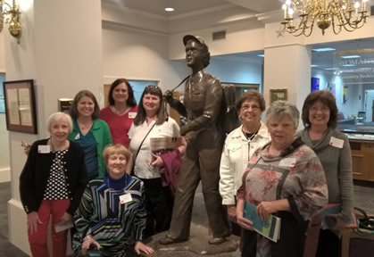 The WASP statue located in The Woman’s Collection research facility of the library on the TWU campus 