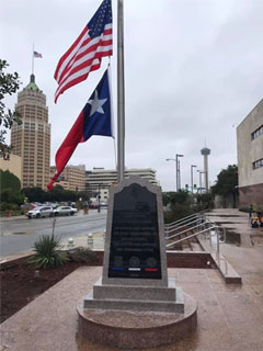 First Living First Responders Monument dedicated by Alamo Chapter in downtown for the San Antonio Tricentennial Celebration.
