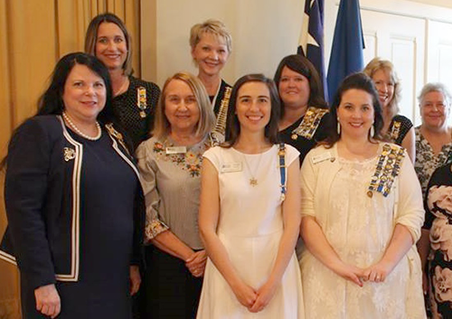 Members having fun at the State Officer tea in Austin, TX
