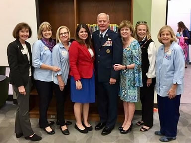 Members honoring our veterans at Cross Timbers Middle School Vterans Day program.