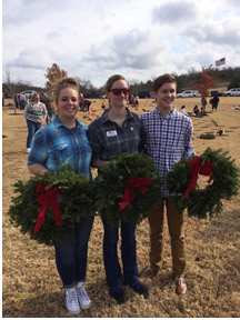Preston Ridge members placed wreaths on graves for Wreaths Across America at the DFW National Cemetery. 