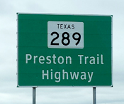 Preston Trail Highway Sign